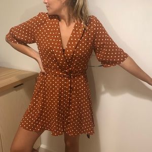 Polka dot wrap dress